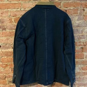 wallace & barnes indigo fleece chore jacket